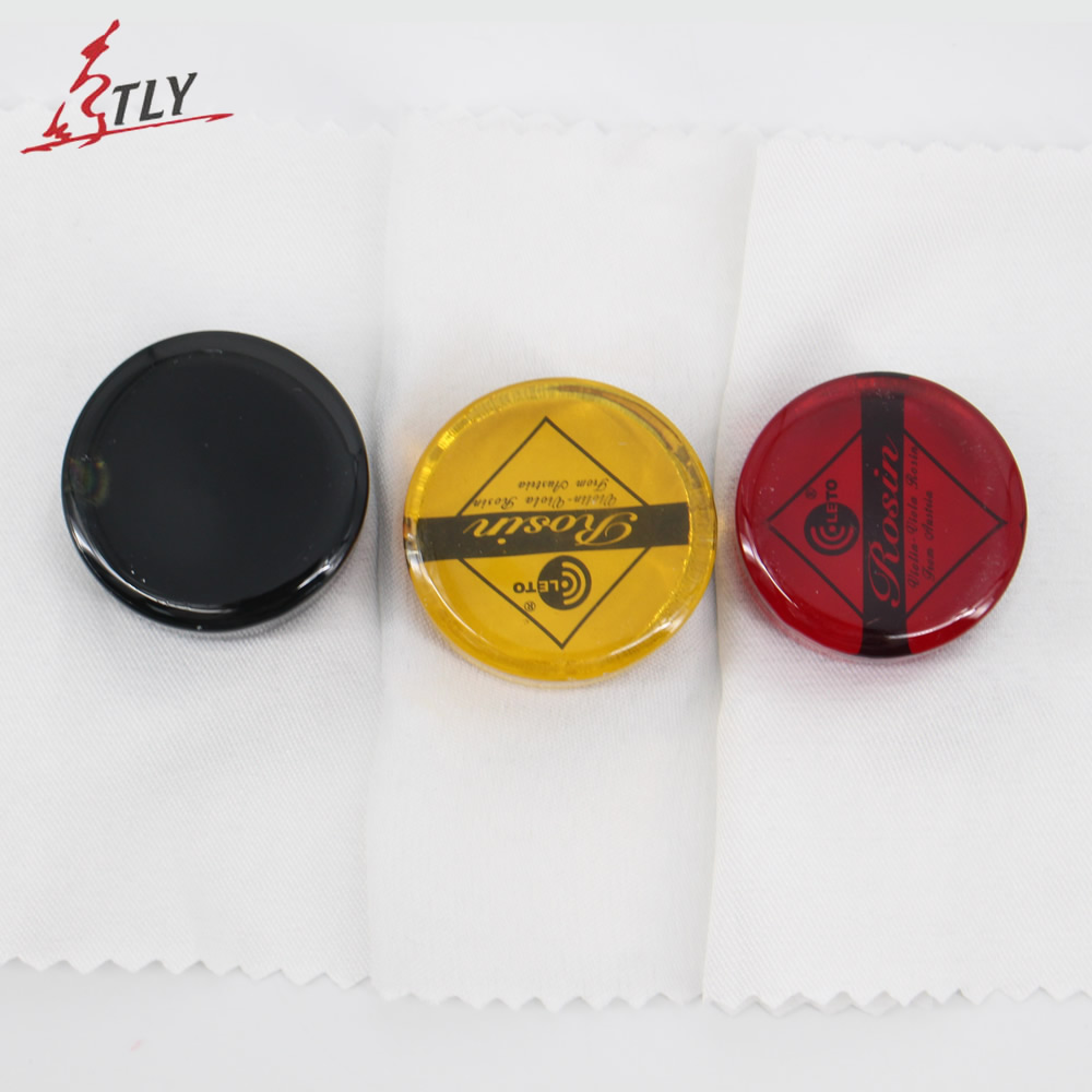 Violin Rosin Bow - 1 Piece Original LETO Round Black/Red/Yellow
