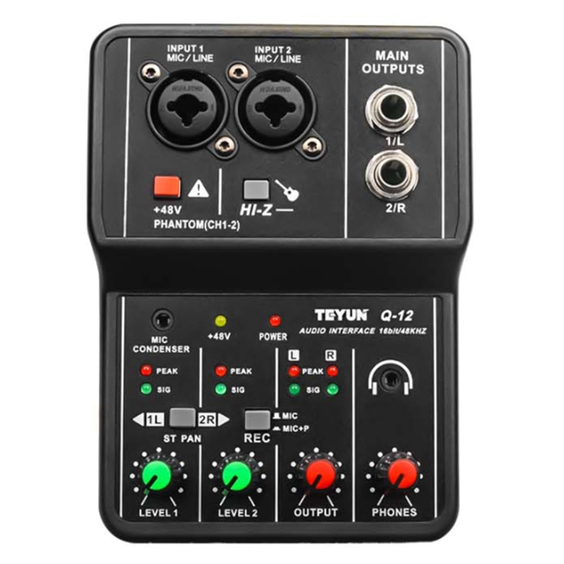 Audio Mixer 4 Channel - Q-12 Card Âm Thanh Trộn Âm