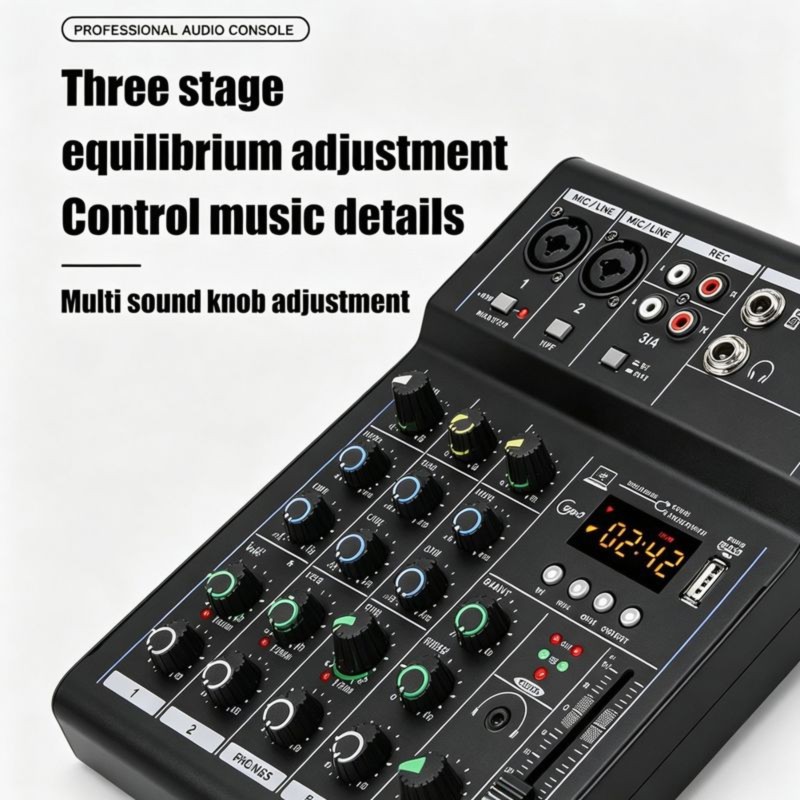 DT23 Professional 4 Channel Mi - đánh giá và giá Audio Mixer 4 Channel