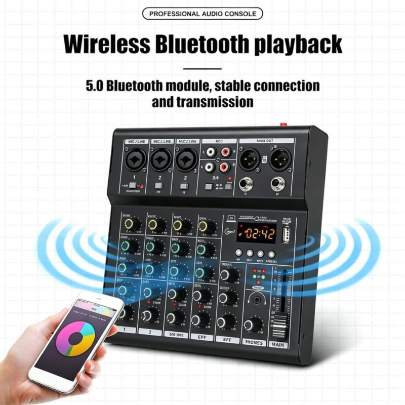 DT23 Professional 4 Channel Mi - đánh giá và giá Audio Mixer 4 Channel